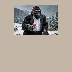 Свитшот хлопковый мужской Горилла в костюме: зимний релакс, цвет: миндальный — фото 2