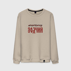 Свитшот хлопковый мужской Архитектор зодчий, цвет: миндальный