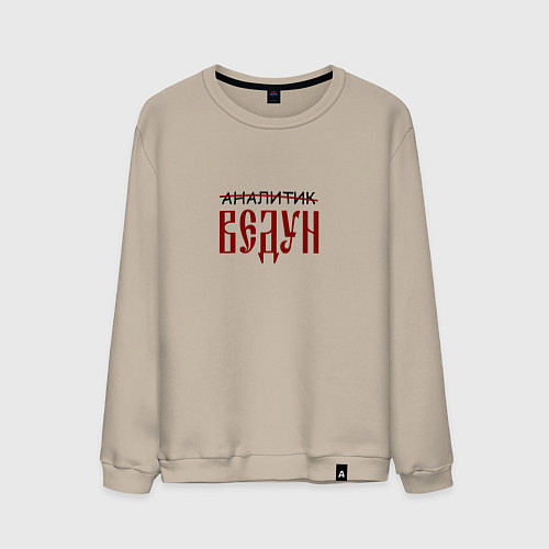 Мужской свитшот Аналитик ведун / Миндальный – фото 1