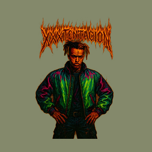 Мужской свитшот XXXTentacion в стиле хардкор / Авокадо – фото 3