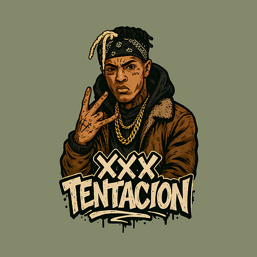 Мужской свитшот XXXTentacion anime / Авокадо – фото 3