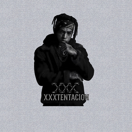Мужской свитшот XXXTentacion грустный / Меланж – фото 3