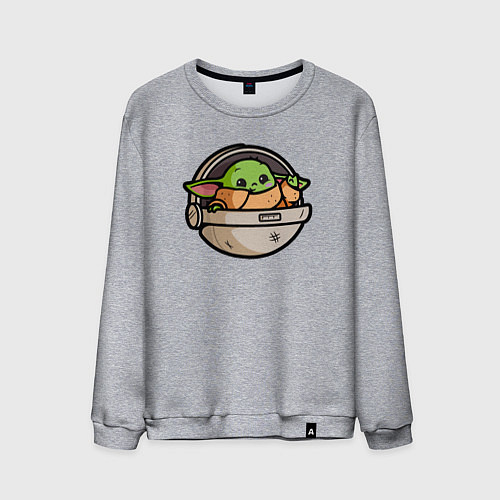 Мужской свитшот Yoda baby / Меланж – фото 1
