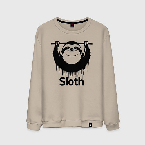 Мужской свитшот Ленивец на турнике / Миндальный – фото 1