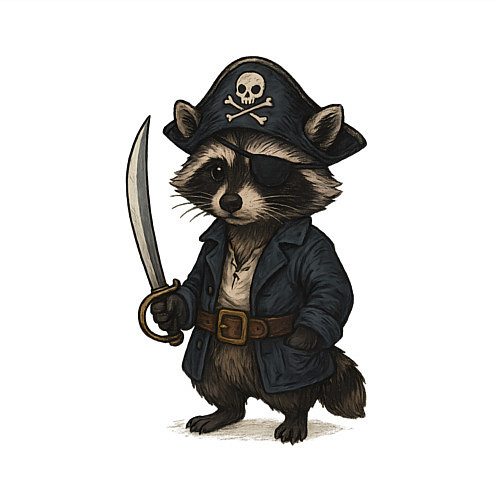 Мужской свитшот Енот пират / Белый – фото 3