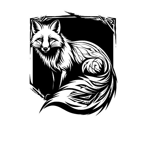 Мужской свитшот Песец черный орнамент / Белый – фото 3