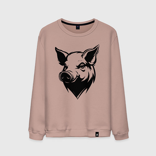 Мужской свитшот Свиная голова / Пыльно-розовый – фото 1