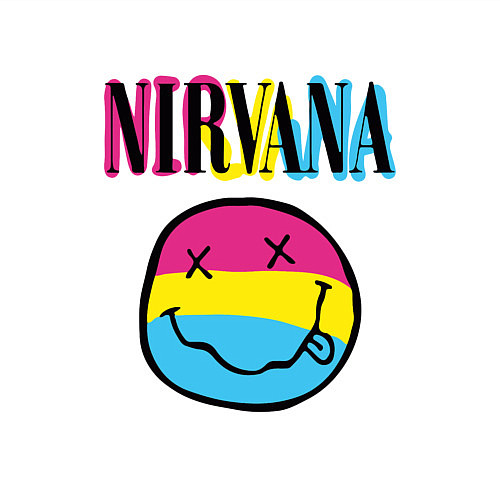 Мужской свитшот Нирвана цветной / Белый – фото 3