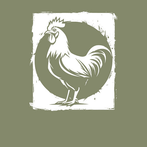 Мужской свитшот Курица белое граффити / Авокадо – фото 3