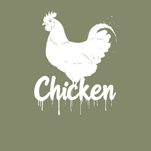 Мужской свитшот Курица в стиле белое граффити / Авокадо – фото 3