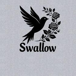 Свитшот хлопковый мужской Ласточка среди роз, цвет: меланж — фото 2