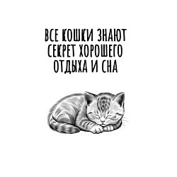 Свитшот хлопковый мужской Секрет хорошего сна знаю кошки, цвет: белый — фото 2
