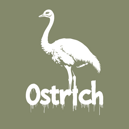 Мужской свитшот Страус в стиле граффити / Авокадо – фото 3