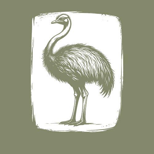 Мужской свитшот Страус в белом штрихе / Авокадо – фото 3