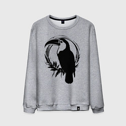 Свитшот хлопковый мужской Тукан в круге, цвет: меланж