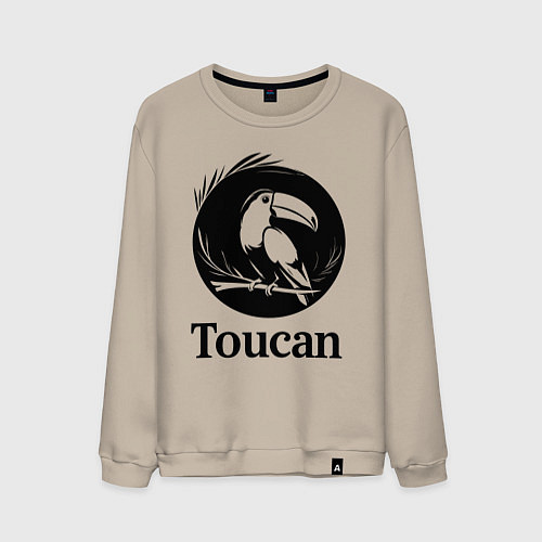 Мужской свитшот Тукан в круге / Миндальный – фото 1