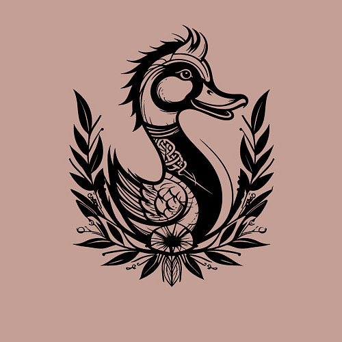 Мужской свитшот Утка в кельтских узорах / Пыльно-розовый – фото 3