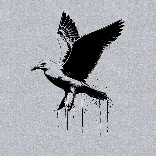 Мужской свитшот Летящая Чайка / Меланж – фото 3