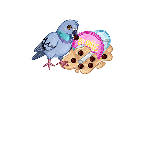 Мужской свитшот Голубь с бабл ти / Белый – фото 3