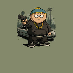 Свитшот хлопковый мужской Эрик Картман в стиле ГТА, цвет: авокадо — фото 2