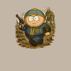 Свитшот хлопковый мужской Эрик Картман в fallout, цвет: миндальный — фото 2