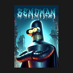 Свитшот хлопковый мужской Bender Batman - ai art collaboration, цвет: черный — фото 2