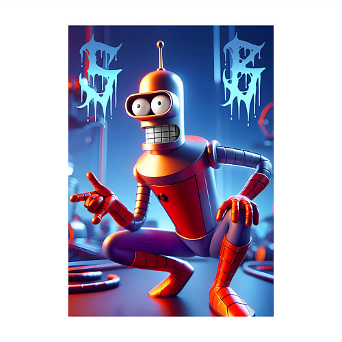 Мужской свитшот Бендер-паук мем коллаба / Белый – фото 3