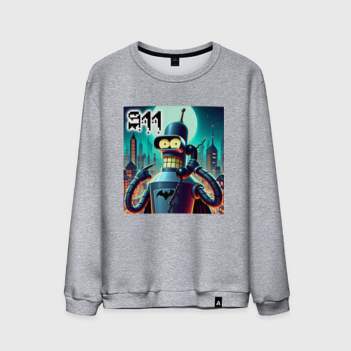 Мужской свитшот Бендермен оператор службы спасения / Меланж – фото 1