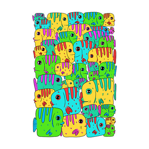 Мужской свитшот Яркие тропические рыбки / Белый – фото 3