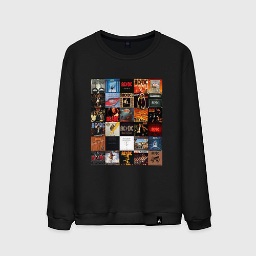 Мужской свитшот AC DC - обложки / Черный – фото 1