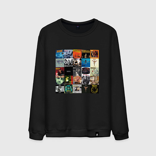 Мужской свитшот Nirvana - обложки / Черный – фото 1