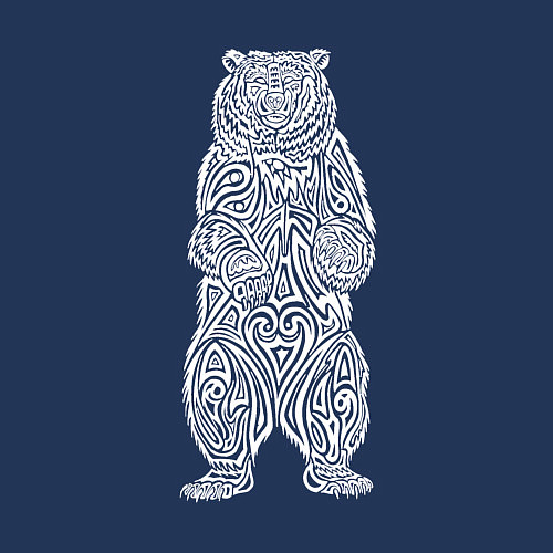 Мужской свитшот Медведь оберег в виде кельтского орнамента / Тёмно-синий – фото 3