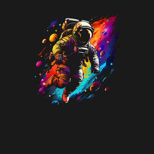 Мужской свитшот Красочный космос / Черный – фото 3