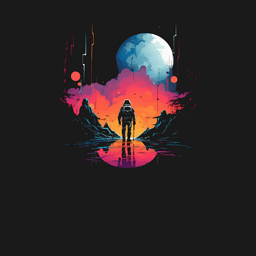 Мужской свитшот Walk in space / Черный – фото 3