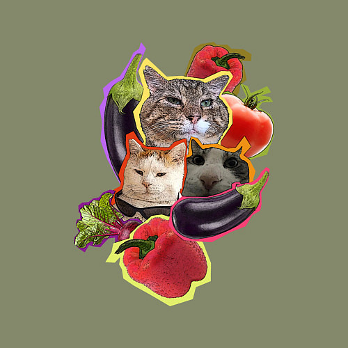 Мужской свитшот Кото-салат - мем с котами / Авокадо – фото 3