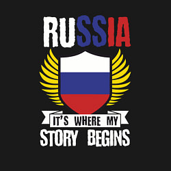 Свитшот хлопковый мужской Россия - здесь начинается моя история, цвет: черный — фото 2