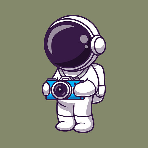 Мужской свитшот Космонавт фотограф / Авокадо – фото 3