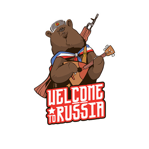 Мужской свитшот Медведь России / Белый – фото 3