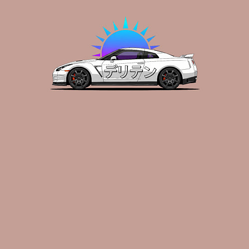 Мужской свитшот Nissan GTR - Godzilla / Пыльно-розовый – фото 3