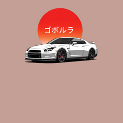 Свитшот хлопковый мужской Godzilla - Nissan GTR, цвет: пыльно-розовый — фото 2