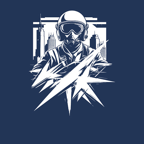 Мужской свитшот Авиатор в городе / Тёмно-синий – фото 3