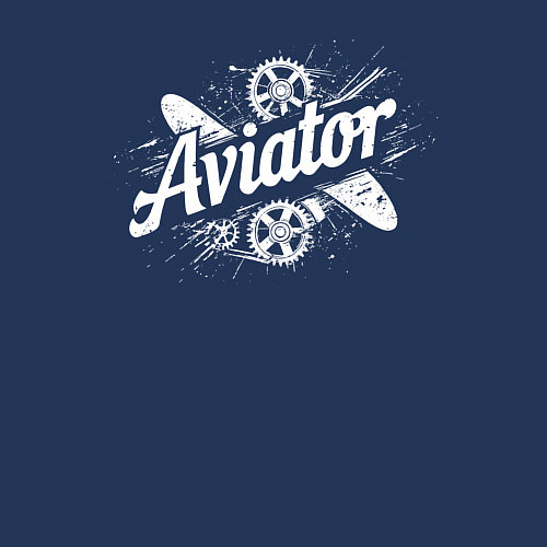 Мужской свитшот Авиатор в стиле граффити / Тёмно-синий – фото 3