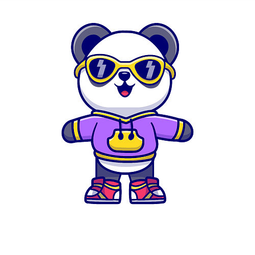 Мужской свитшот Стиль панды / Белый – фото 3