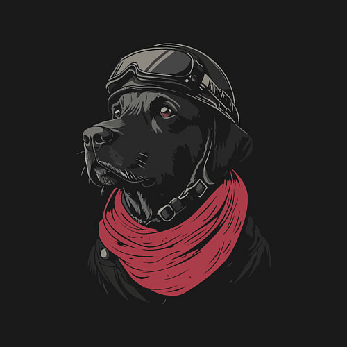 Мужской свитшот Собачка лётчик / Черный – фото 3