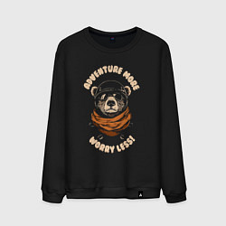 Свитшот хлопковый мужской Adventure mode, цвет: черный