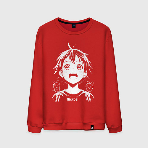 Мужской свитшот Ничоси аниме / Красный – фото 1