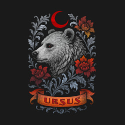 Свитшот хлопковый мужской Медведь под луной, цвет: черный — фото 2