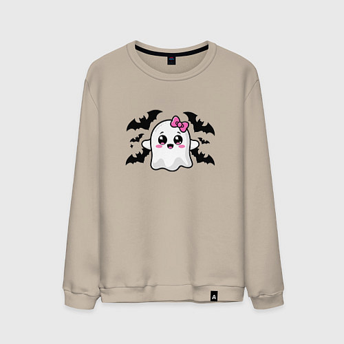 Мужской свитшот Готическое очарование - приведение / Миндальный – фото 1