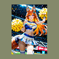 Свитшот хлопковый мужской Милая лиса поднимает моральный дух игроков, цвет: авокадо — фото 2