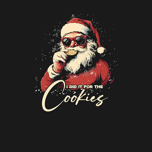 Мужской свитшот Santa cookies / Черный – фото 3